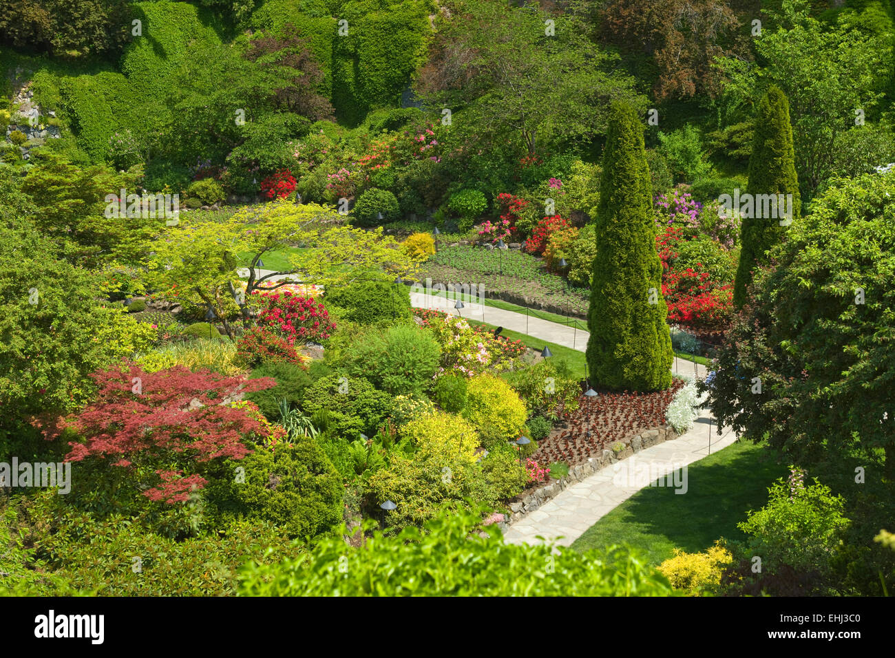 SUNKEN GARDEN BUTCHART GARDENS VICTORIA ISLAND BRITISH COLUMBIA CANADA ...