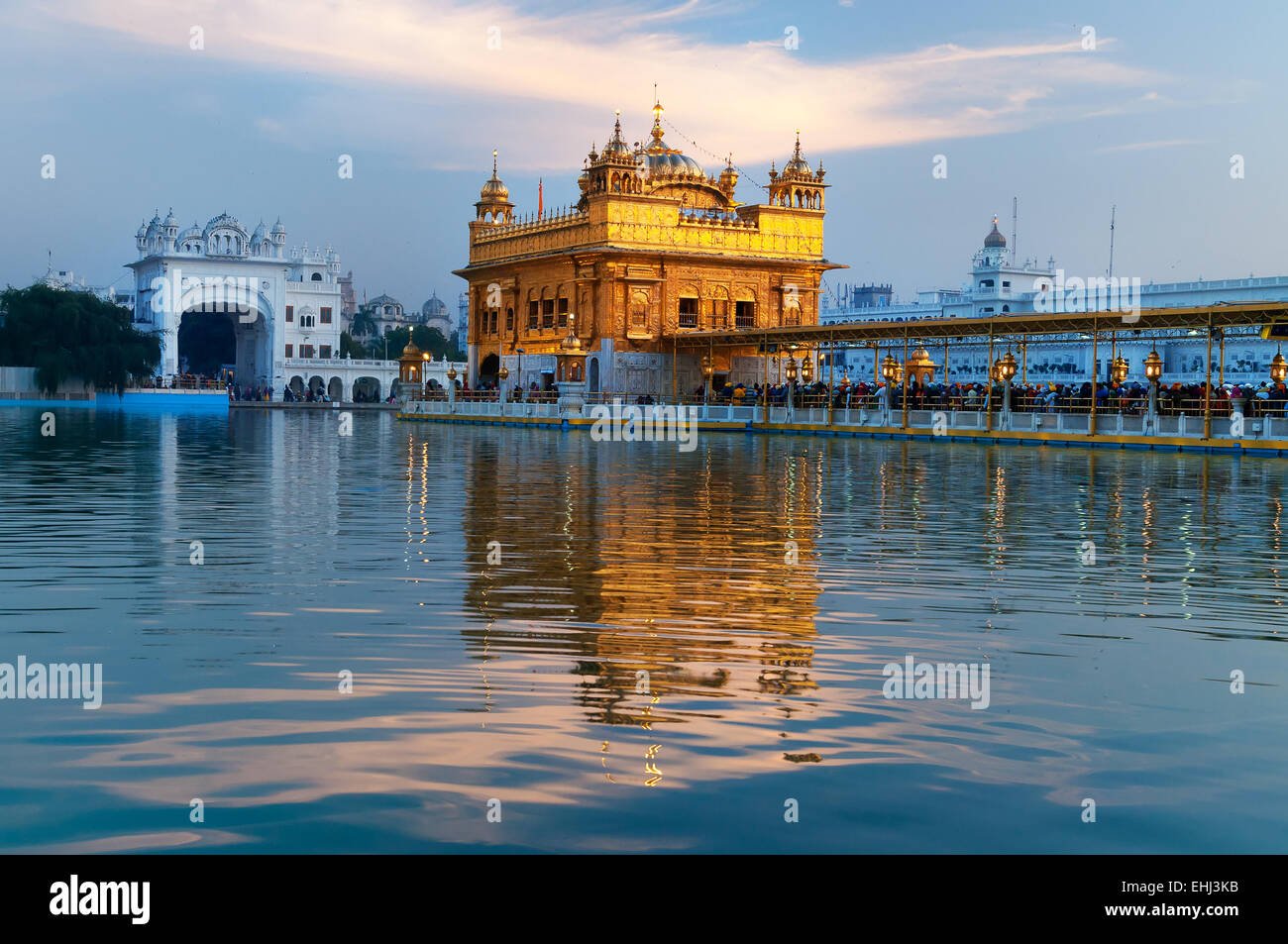 Golden Temple (Harmandir Sahib also Darbar Sahib) in the evening. Amritsar.  Punjab. India Stock Photo - Alamy