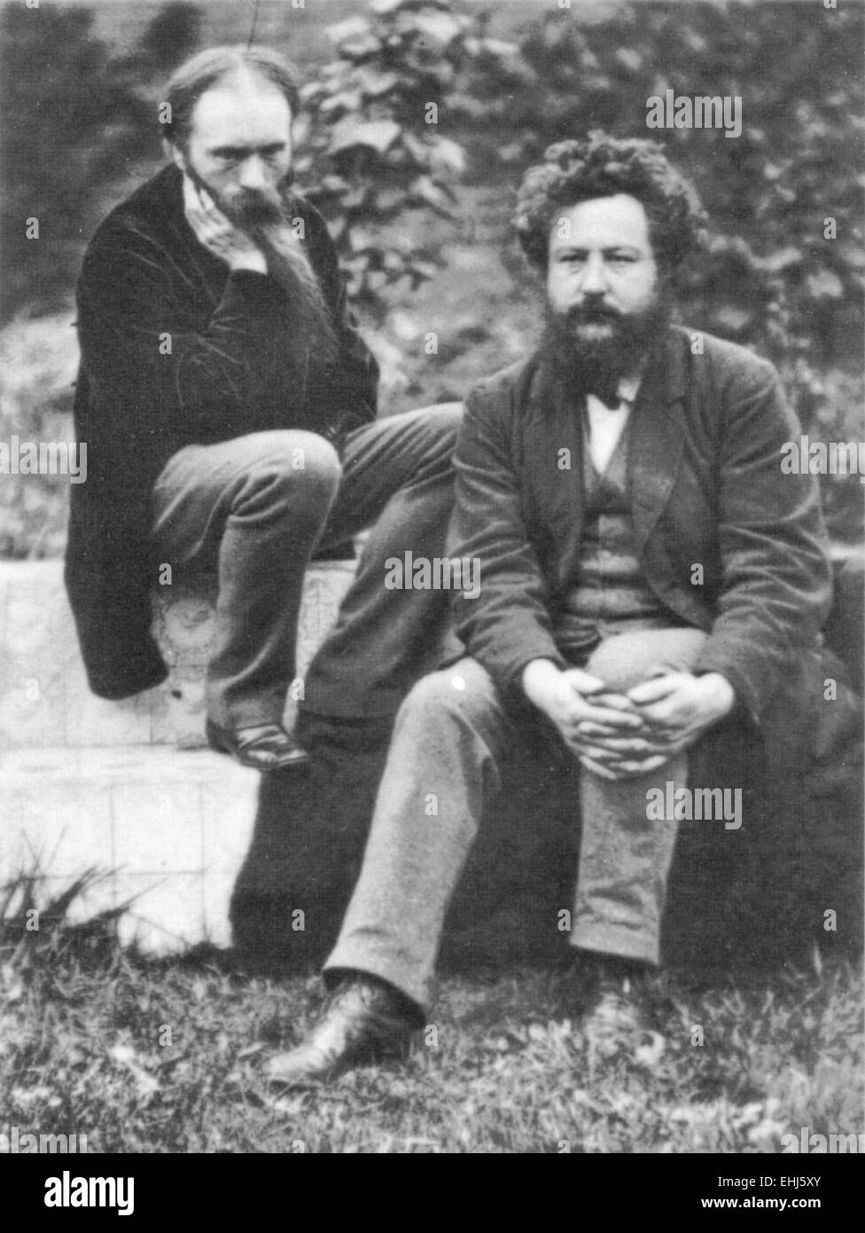 Sir Edward Coley Burne-Jones, left with William Morris Stock Photo