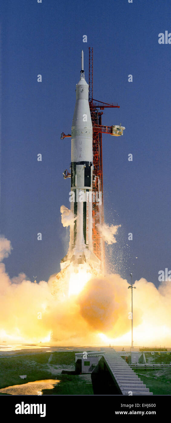 Launch of Apollo-Saturn 201 Stock Photo