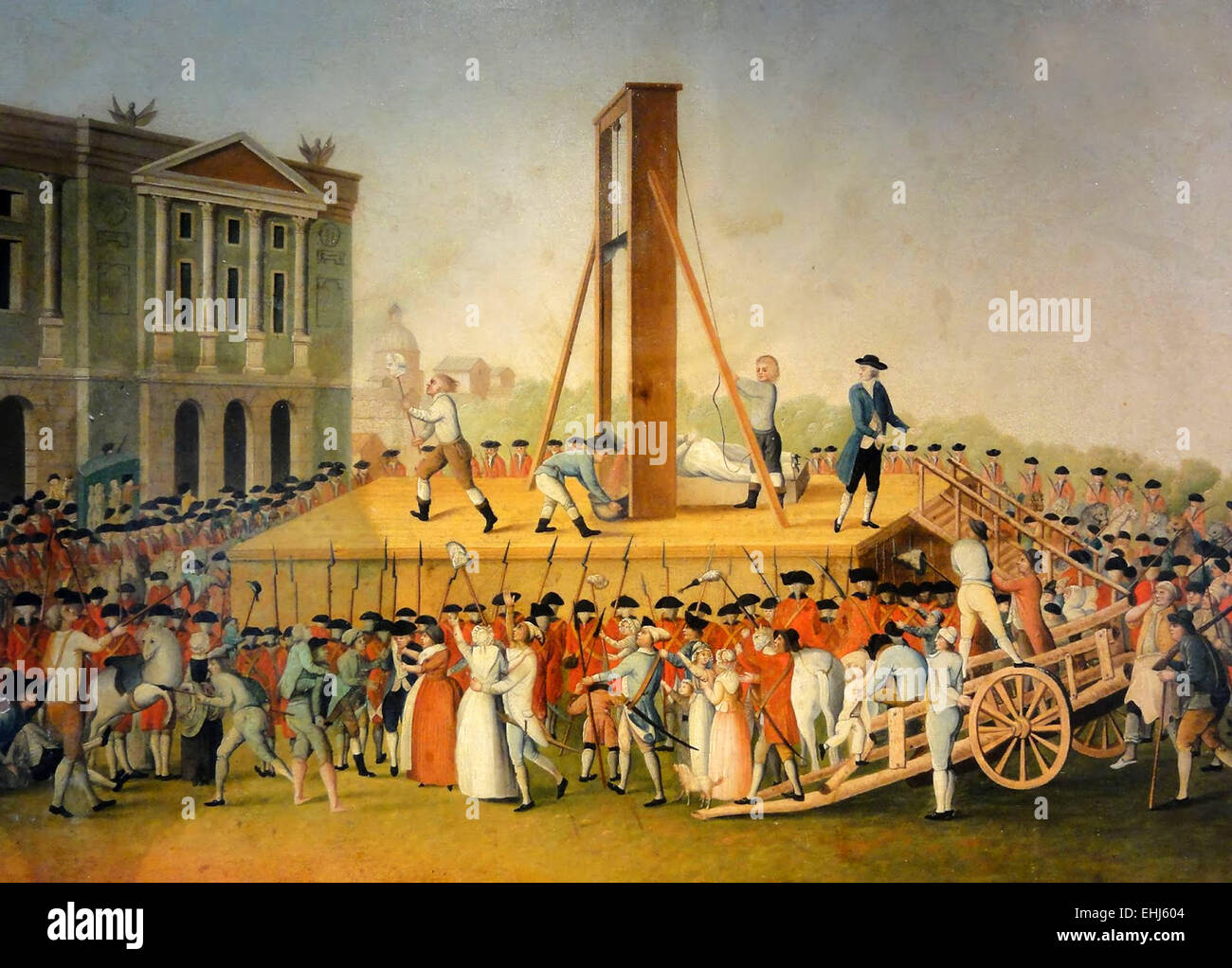 Marie Antoinette's execution in 1793 at the Place de la Révolution, France Stock Photo
