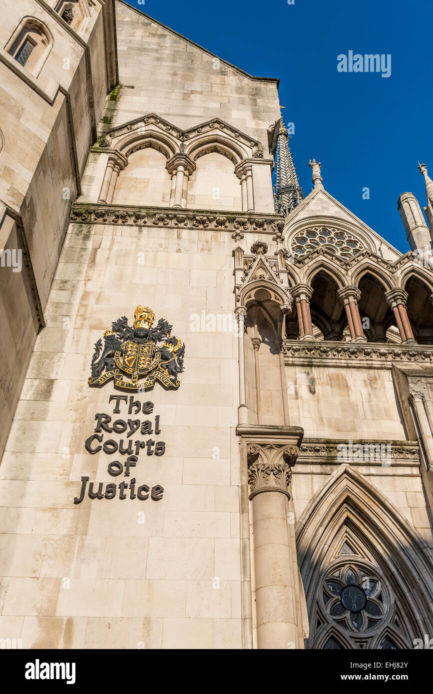 The Royal Courts of Justice is a court building in London which houses both the High Court and Court of Appeal Stock Photo