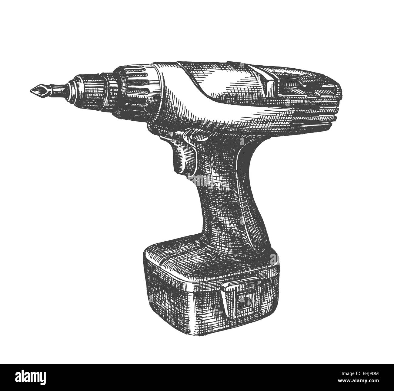 Electric screwdriver clipart Black and White Stock Photos & Images Alamy
