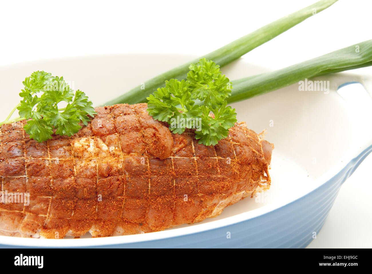 Roast pork raw Stock Photo