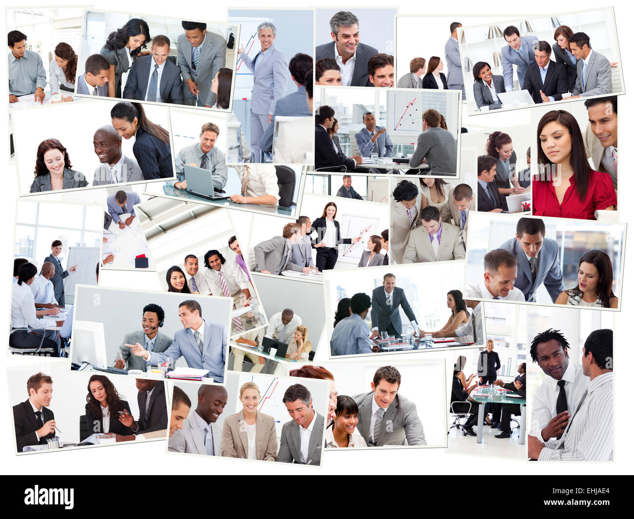 Collage of businessmen in meetings Stock Photo - Alamy