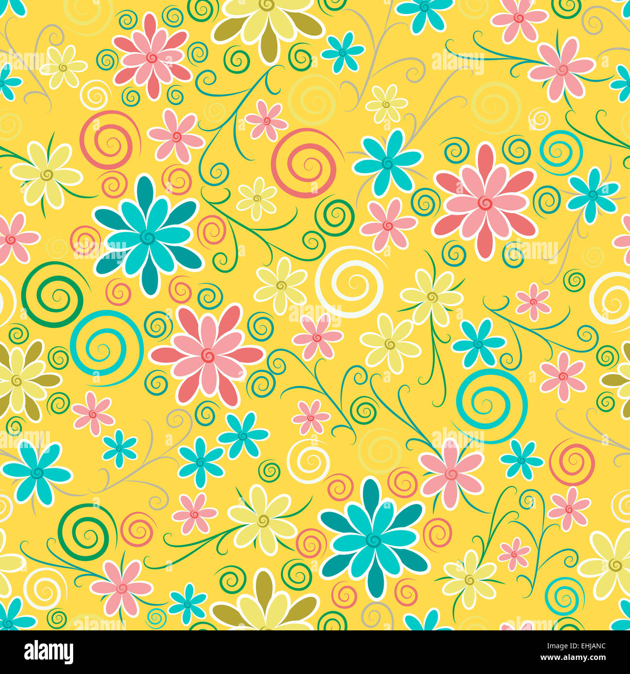 Ornate floral seamless texture, endless pattern with flowers Stock ...
