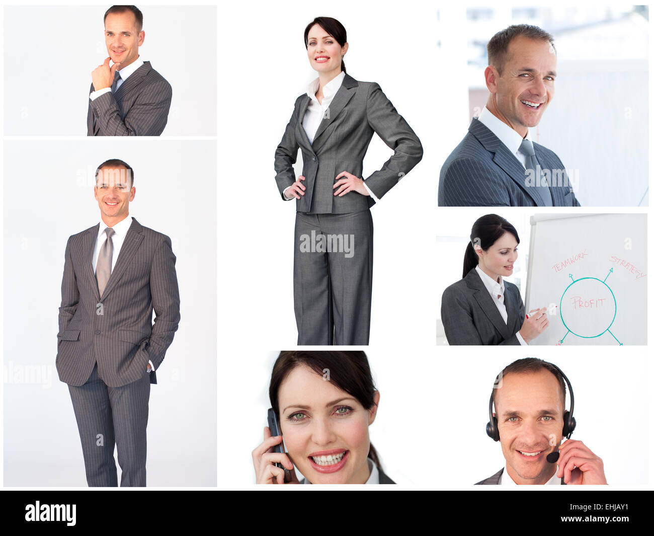 Collage of business people portraits Stock Photo - Alamy