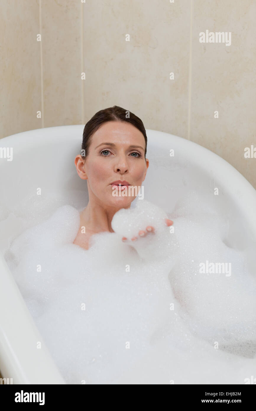 Beautiful Woman Taking A Bath Stock Photo Alamy