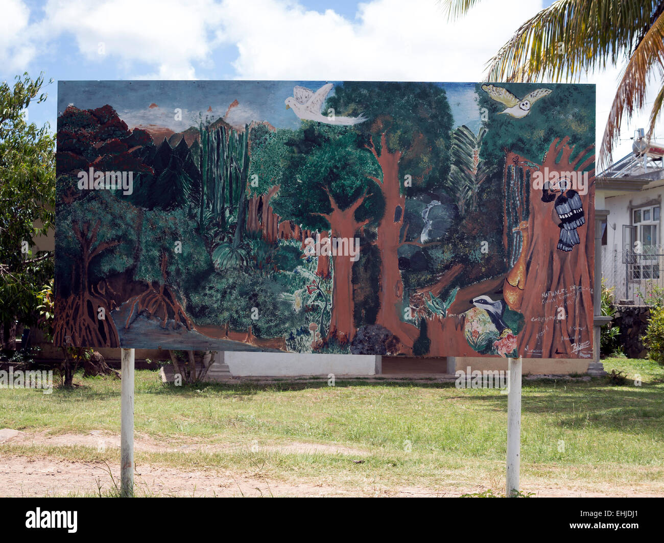 RODRIGUES, ISLAND, PORT MATHURIN, PAINTED WALL, MAURITIUS Stock Photo ...