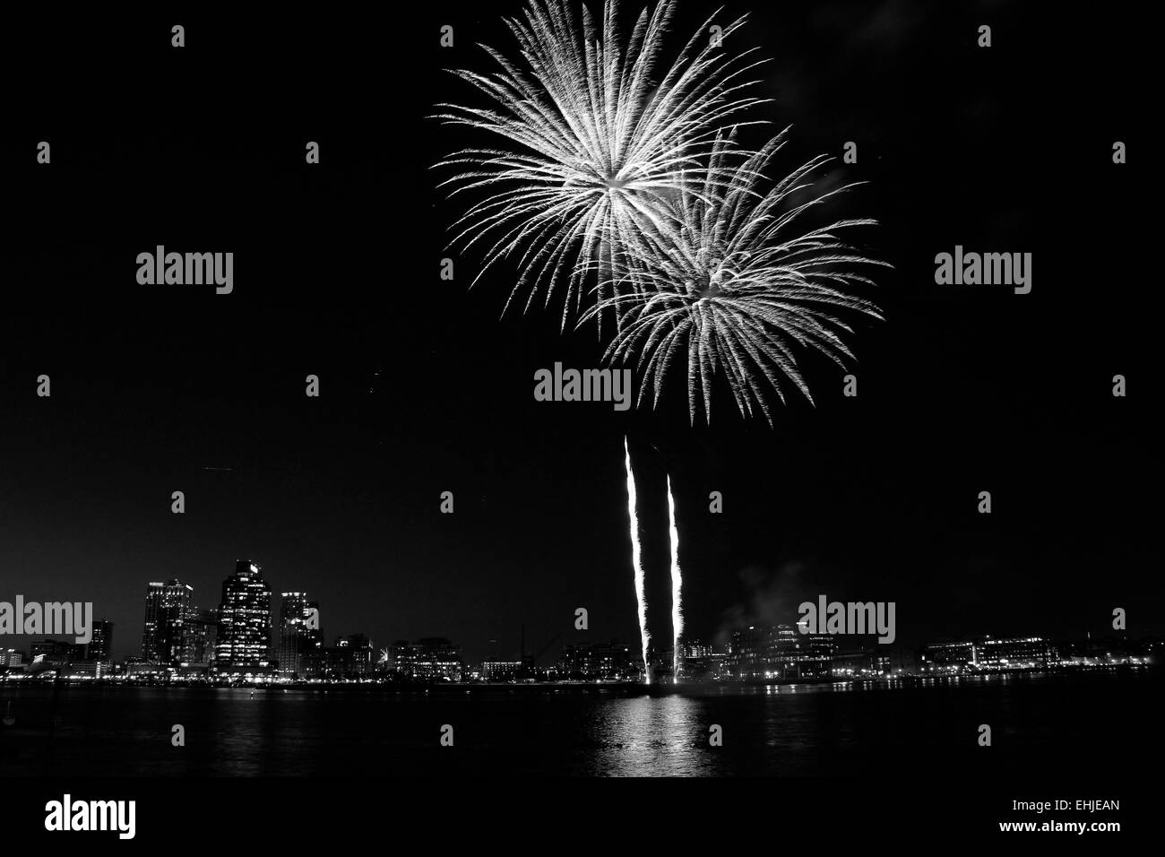 Fireworks during the 4th of July over Baltimore, Maryland Stock Photo