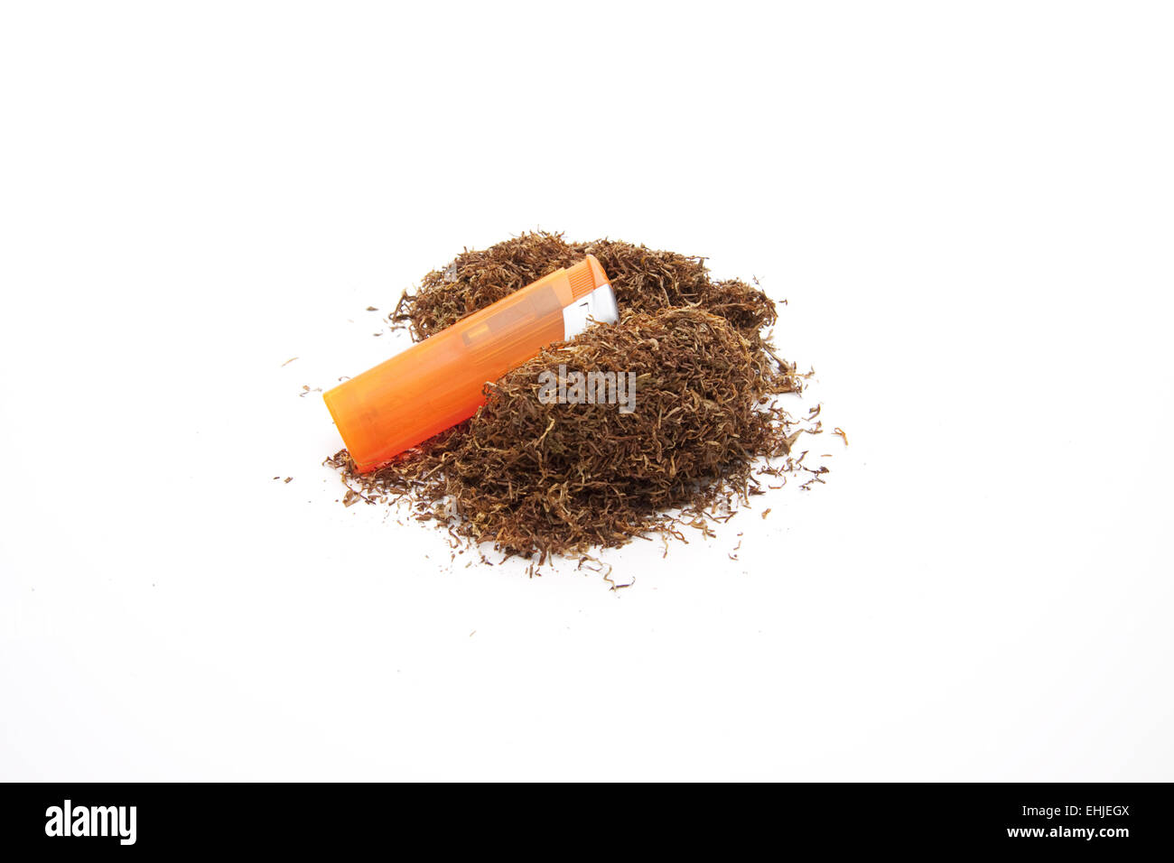Darning tobacco and lighter Stock Photo