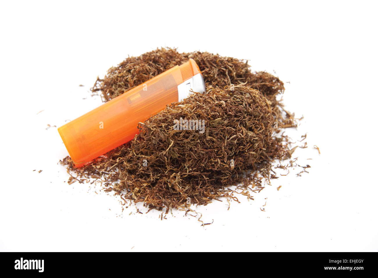 Darning tobacco and lighter Stock Photo