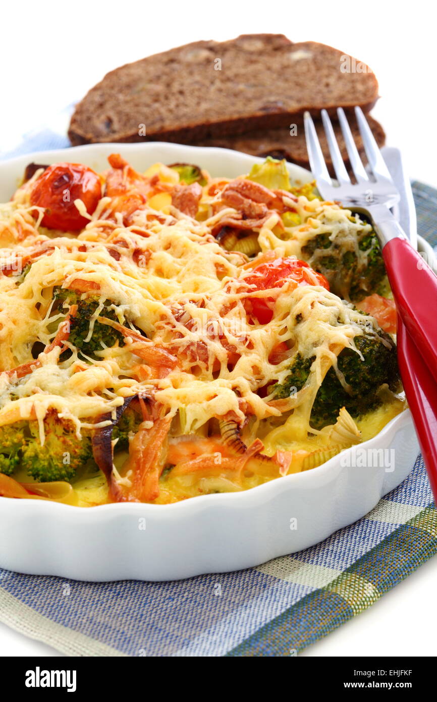 Casserole with vegetables and cheese. Stock Photo