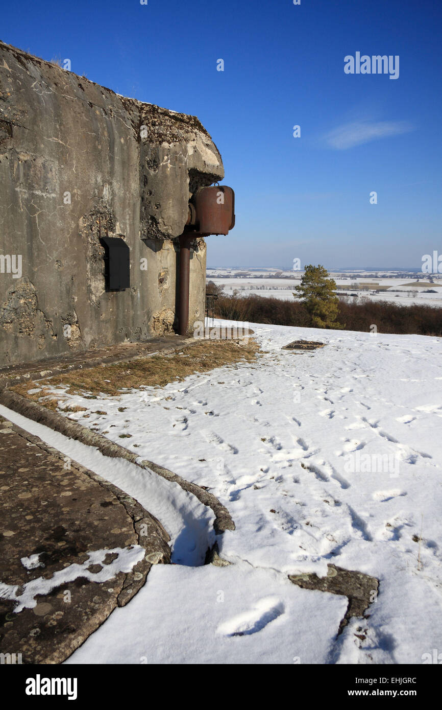 Bunker with discharge trough Stock Photo