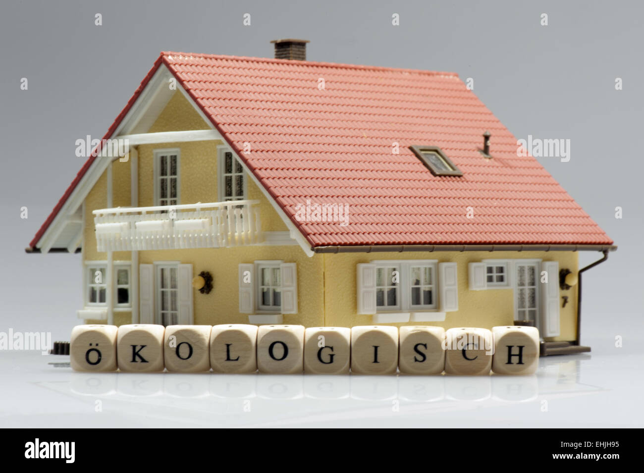 Model house with word Ecologically Stock Photo