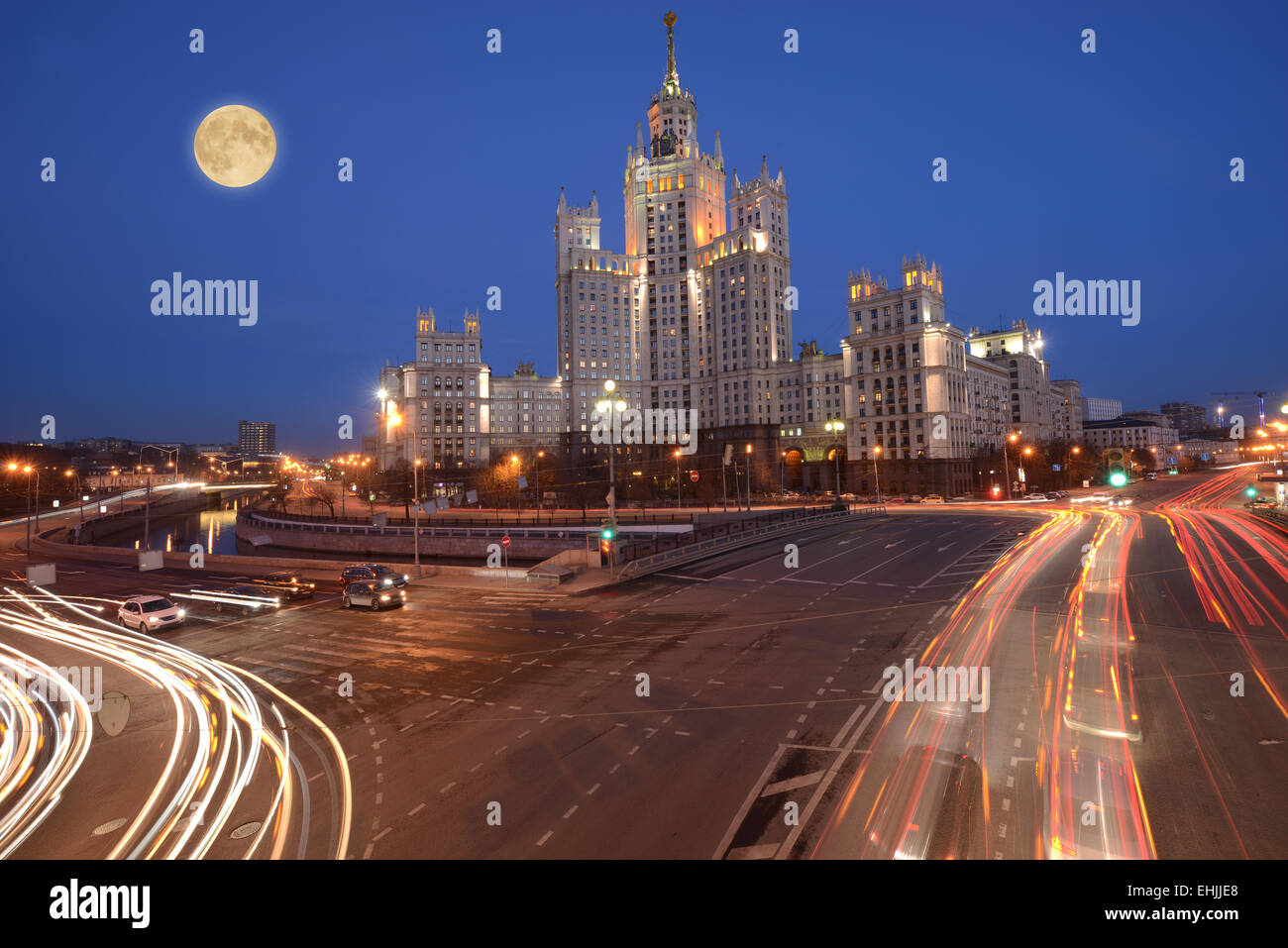 Streets by the river in the historical center of Moscow. Russia. Stock Photo