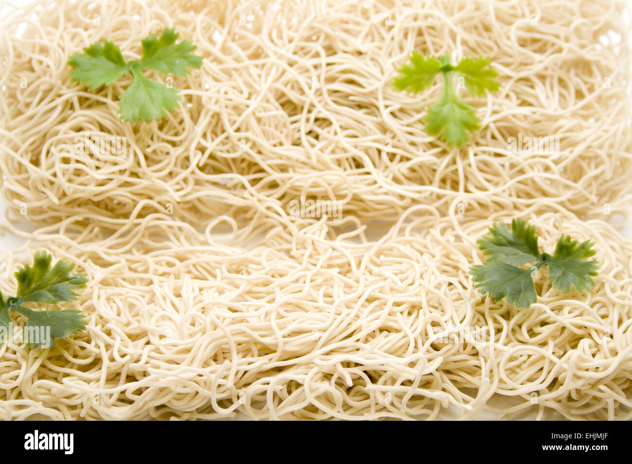 Thread noodle with parsley Stock Photo