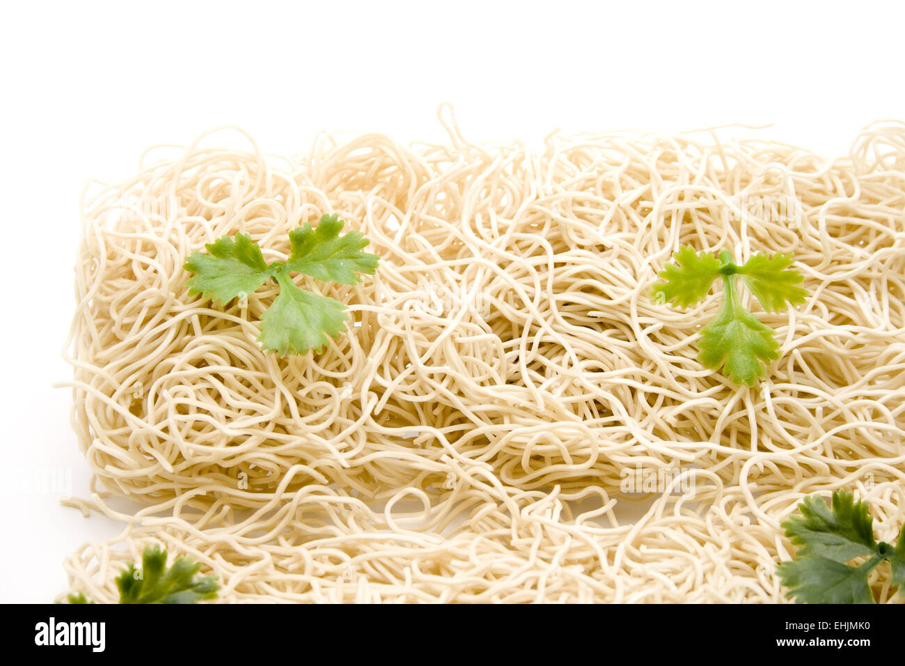 Thread noodle with parsley Stock Photo