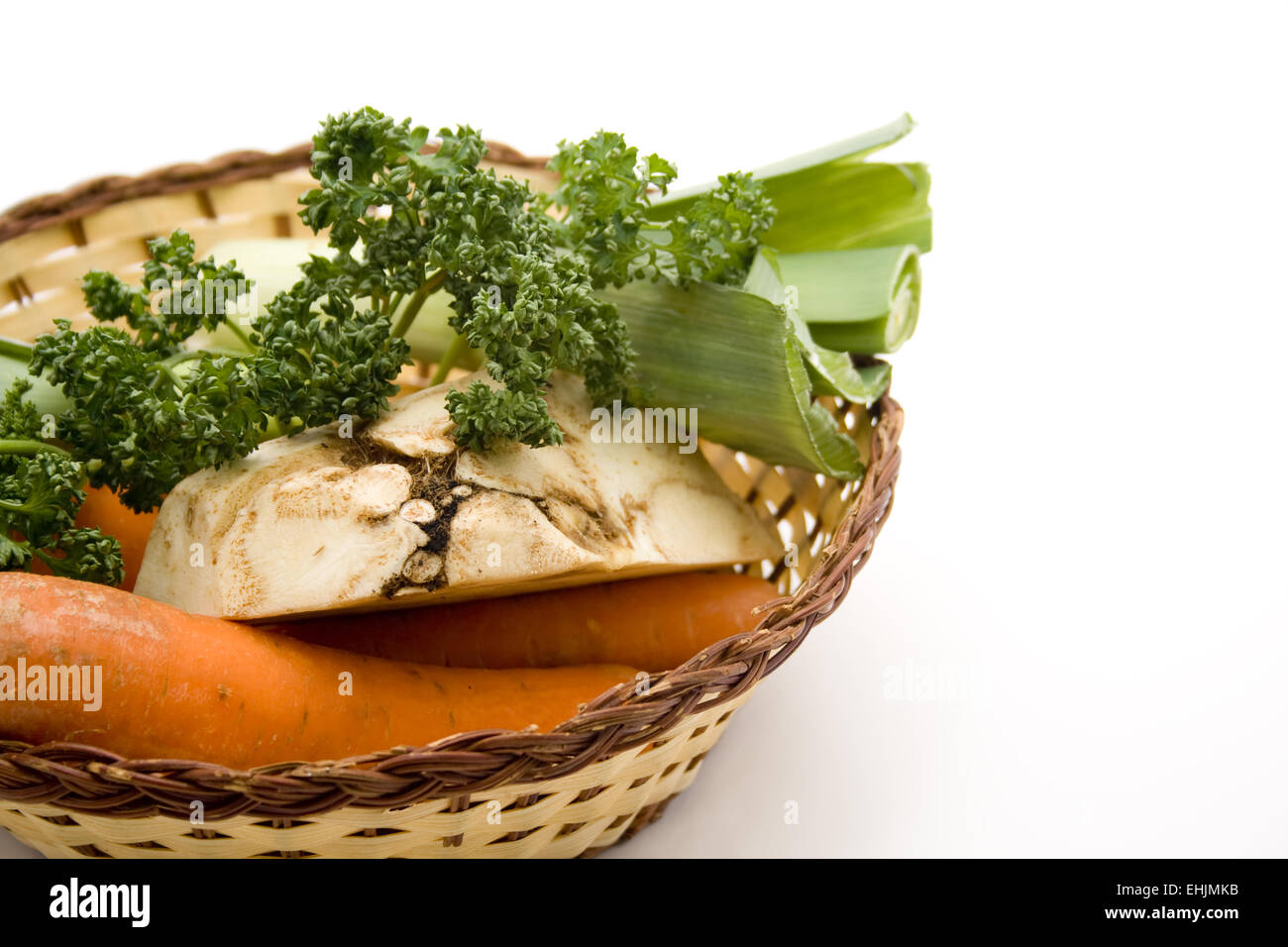 Soup vegetables in the basket Stock Photo