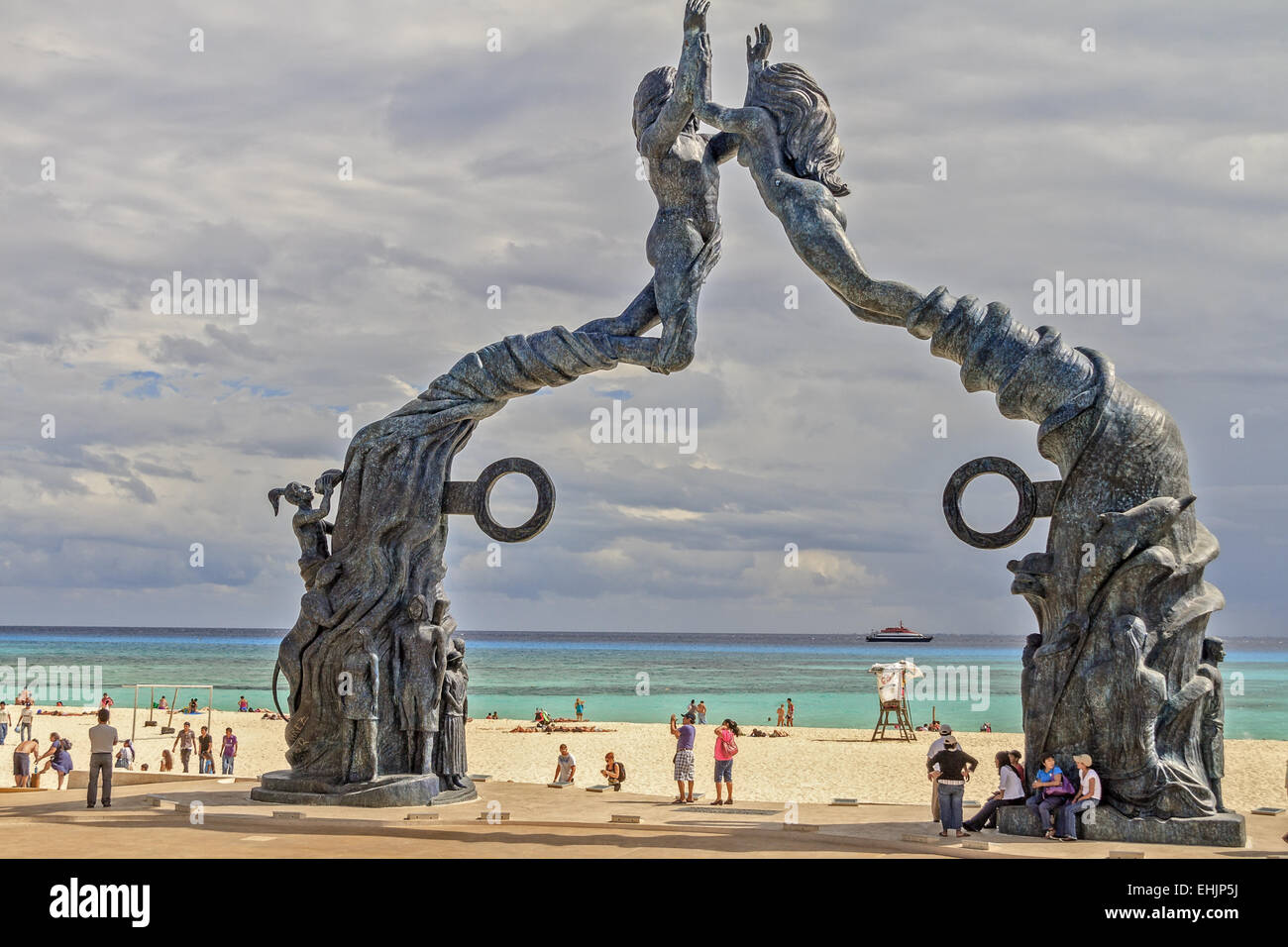 Beach Sculptures Playa Del Carmen Mexico Stock Photo Alamy