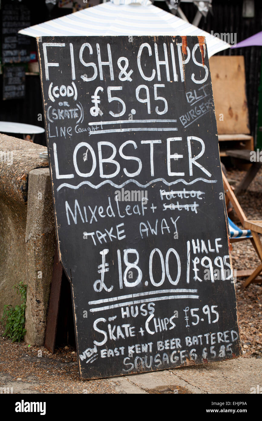 Seafood Shack on Seafront at Whitstable Stock Photo