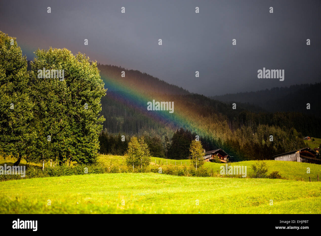 Rainbow after the thunderstorm Stock Photo - Alamy