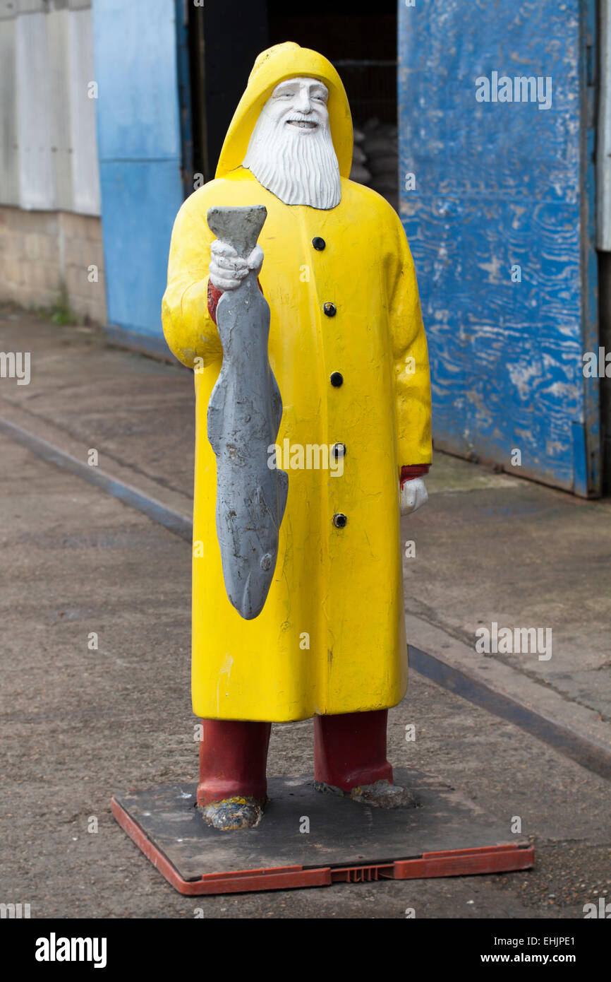 Traditional Fisherman or Trawlermans Model promoting Fish Market Stalls at Whitstable Stock Photo