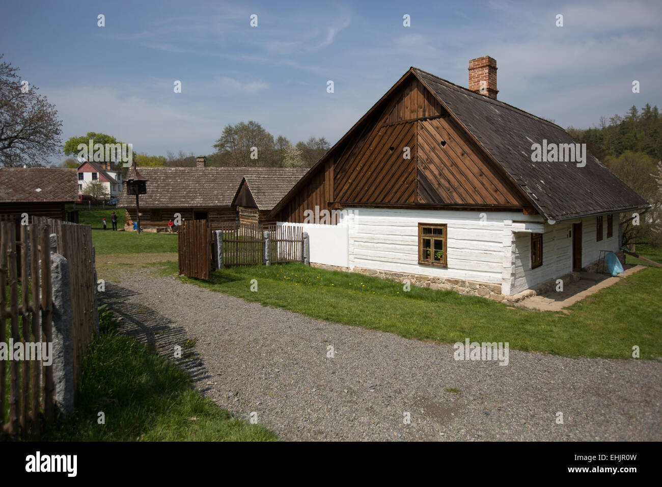 Europe,CZ,CR,Czech Republic,Bohemia,Vysoky Chlumec,Stredocesky kraj, skanzen, history, building, houses Stock Photo