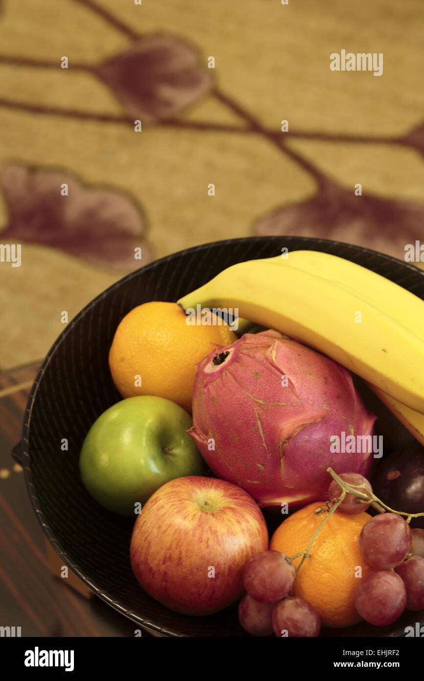Fruits in guest room of Fairmont Peace Hotel, Shanghai, China Stock Photo