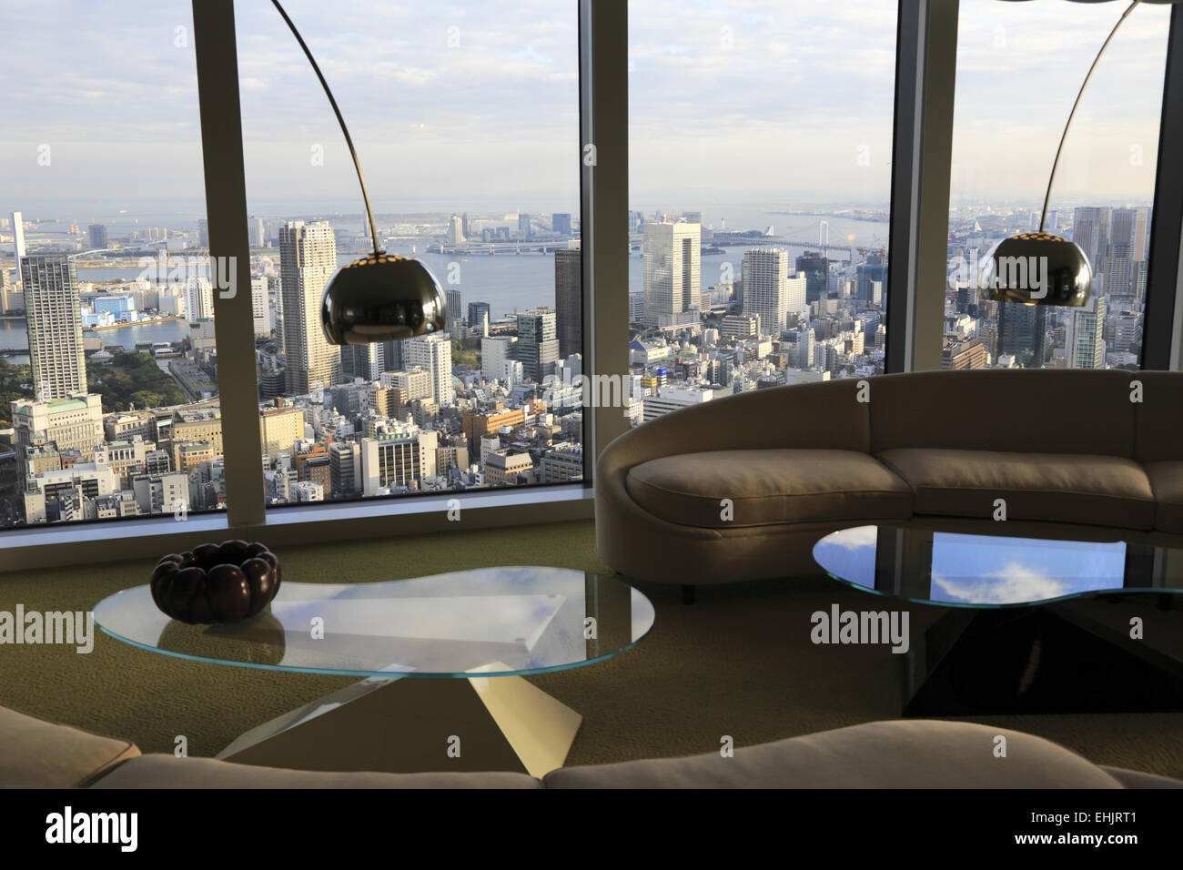 The view of city of Tokyo from the suite of Andaz Tokyo Toranomon Hills Hotel, Tokyo, Japan Stock Photo