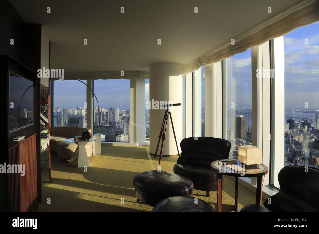 Interior view of the suite of Andaz Tokyo Toranomon Hills Hotel, Tokyo, Japan Stock Photo