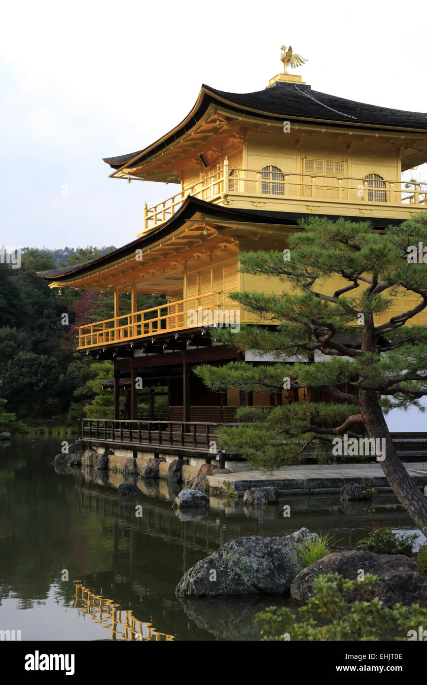 Temple of the Golden Pavilion Kinkaku-ji temple in autumn, Kyoto, Japan Stock Photo