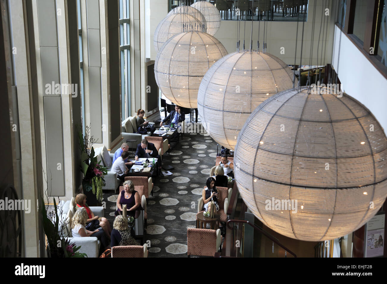 The lobby lounge of ShangriLa Hotel Sydney, Sydney, Australia Stock