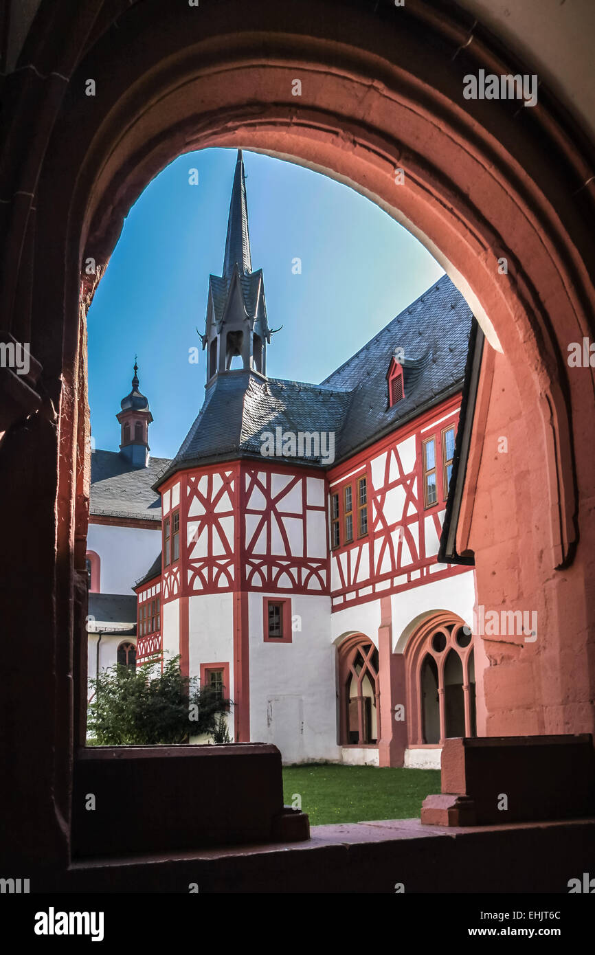 Cloister of the Cistercian monastery Kiedrich, Rheingau, Hesse, Germany Stock Photo
