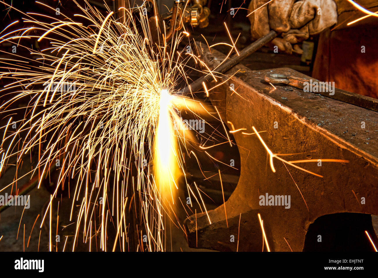 Metal Fabrication Sparks Stock Photo Alamy