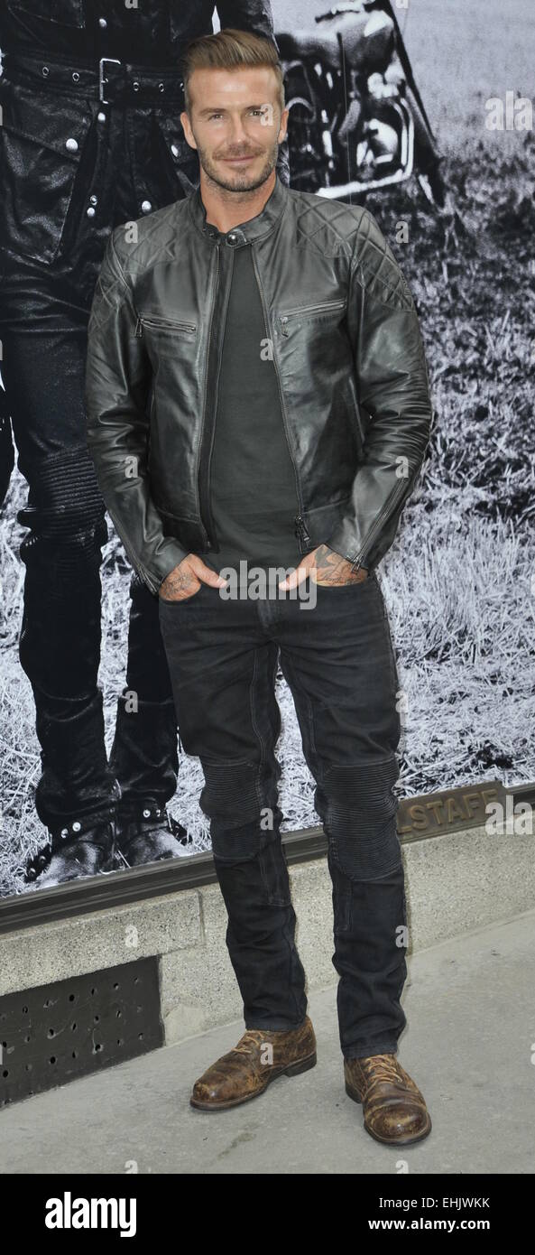 David Beckham at the 'Belstaff: Off Road/David Beckham' book signing at the  Belstaff House Featuring: David Beckham Where: New York City, New York,  United States When: 09 Sep 2014 Stock Photo - Alamy