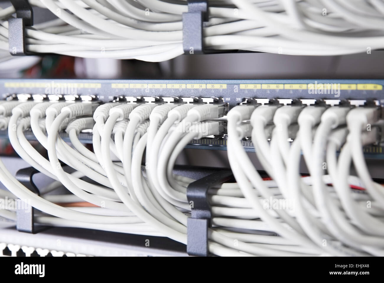 Gigabit network switch with cat 5, 5e, 6 patch cables