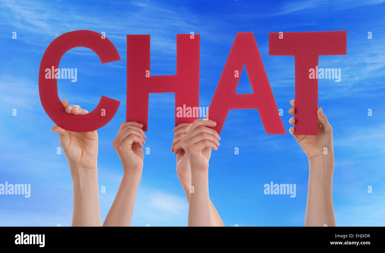 Many Caucasian People And Hands Holding Red Straight Letters Or ...