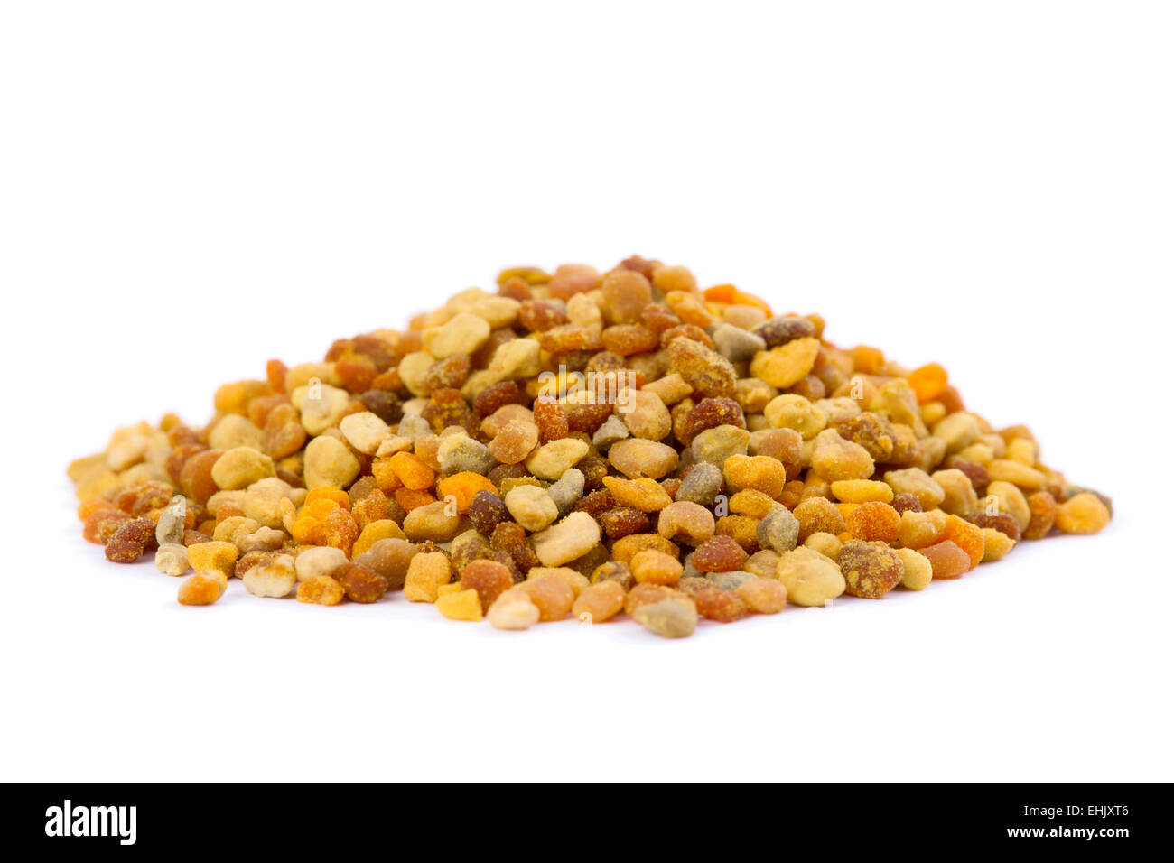 A pile of bee pollen granules. Bee Pollen is one of the richest and purest natural foods ever discovered, and the incredible nut Stock Photo