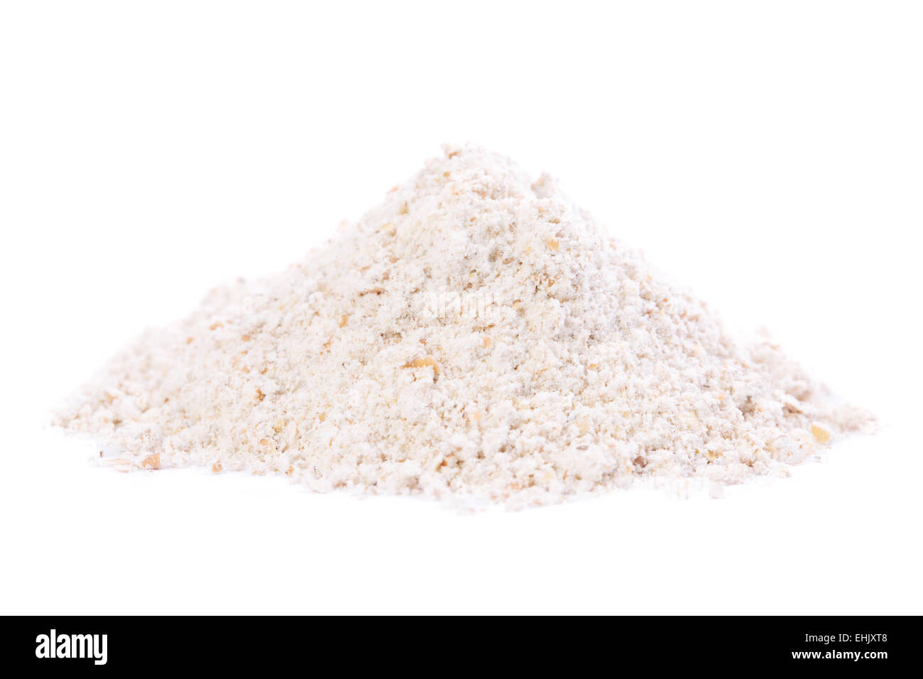 Organic Whole Grain Flour in a heap. Stock Photo
