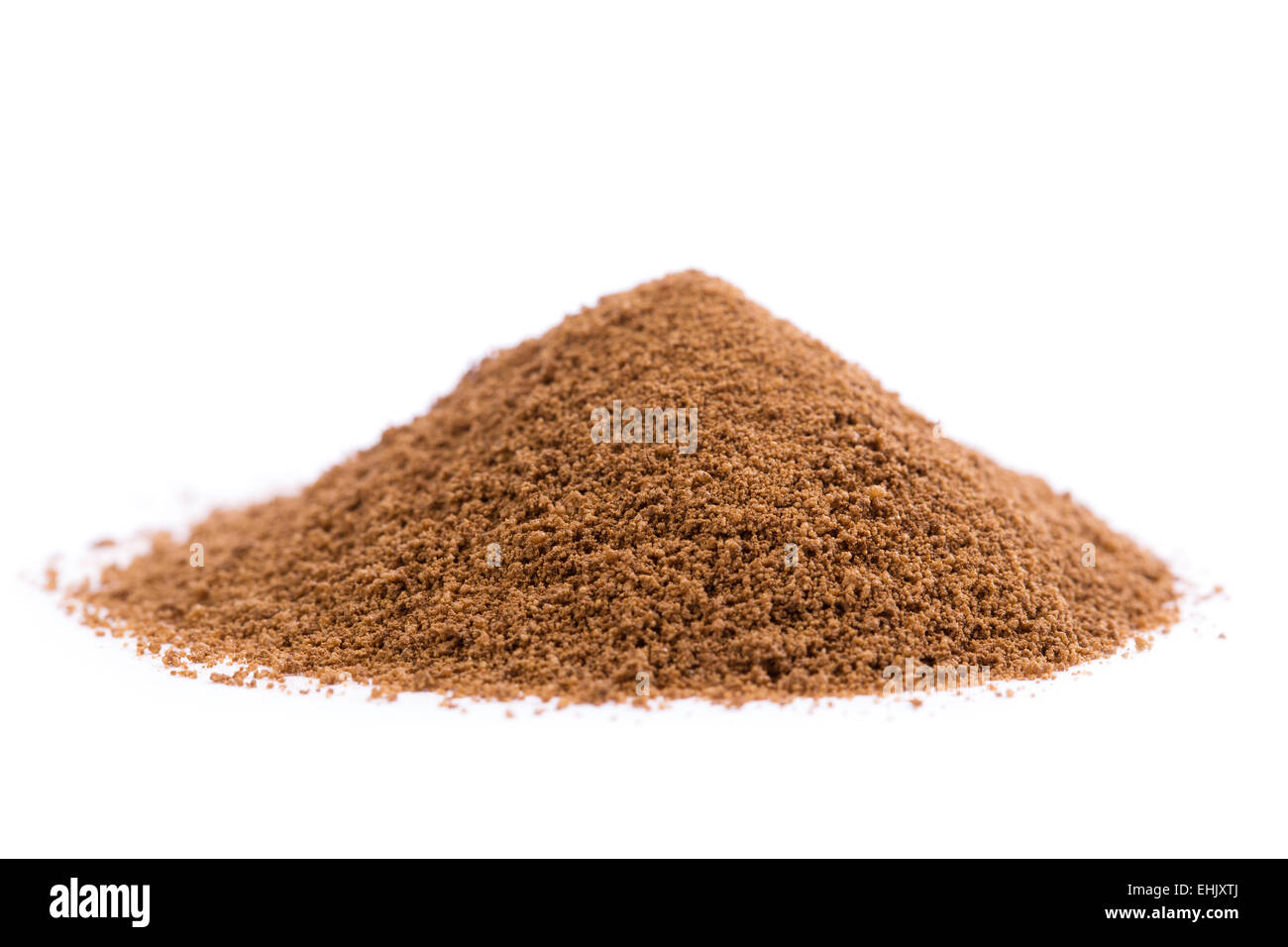 A heap of organic barley grain coffee powder. This is a alternative to
