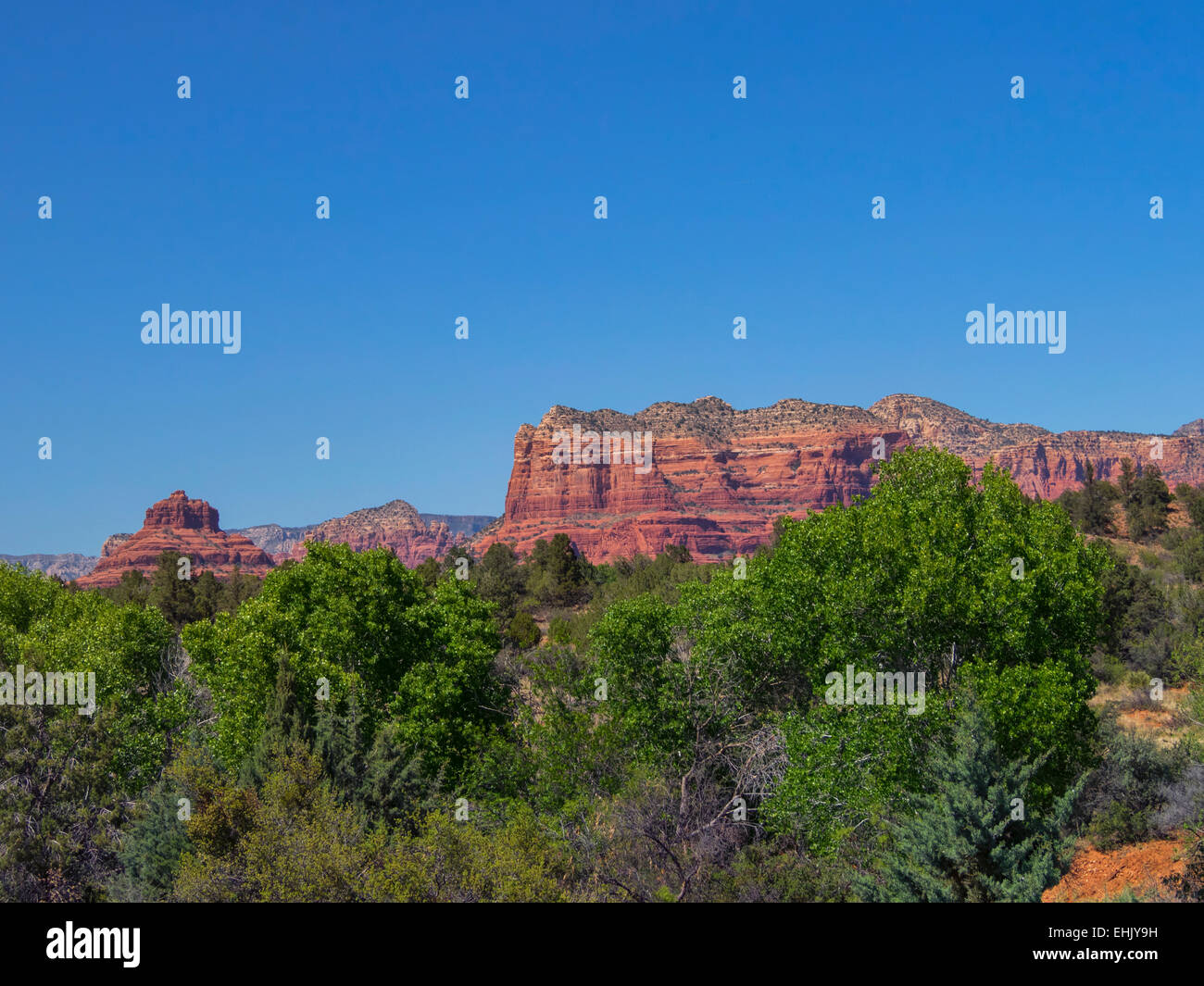 Sweeping landscape view of Bell Rock and Courthouse Butte aka Eagles
