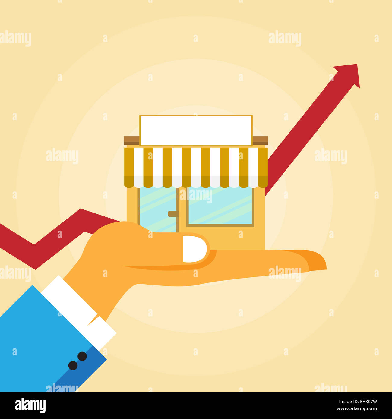 Vector illustration of small business growth concept Stock Photo - Alamy