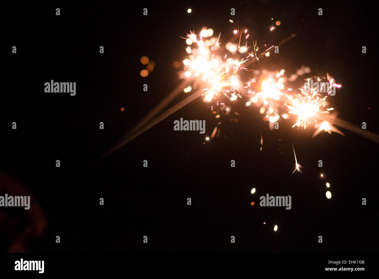 Sparklers sparkling bright fireworks 4th of july celebration Stock