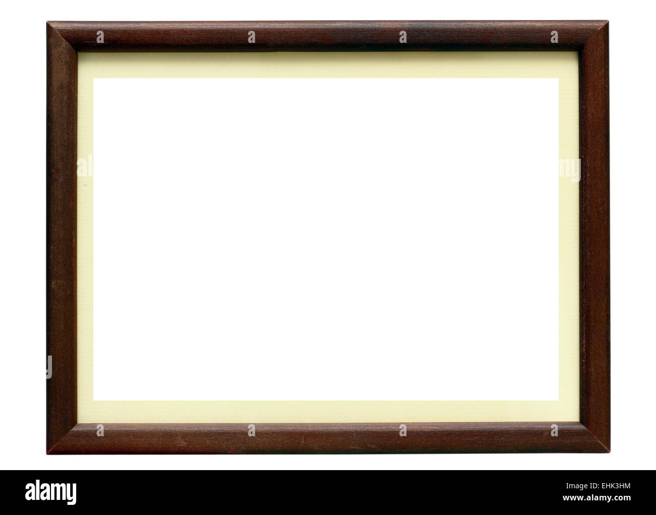 wooden photo frame isolated over white background Stock Photo