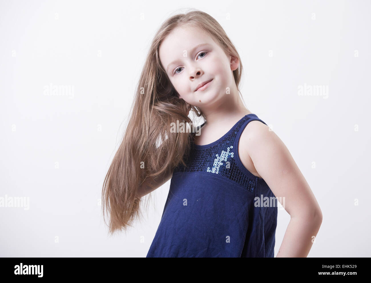 little girl isolated Stock Photo