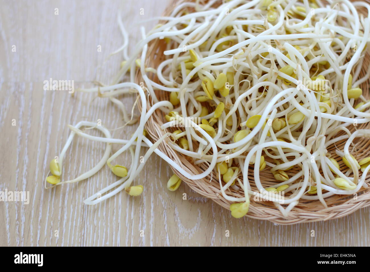Raw Soy bean sprouts Stock Photo