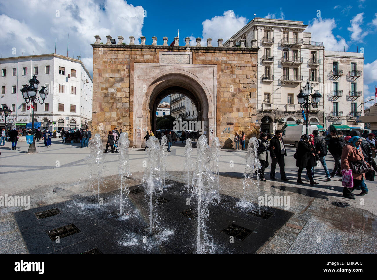 Bab Bhar, also called the Porte de France or French Gate, in Tunis, Tunisia. Stock Photo
