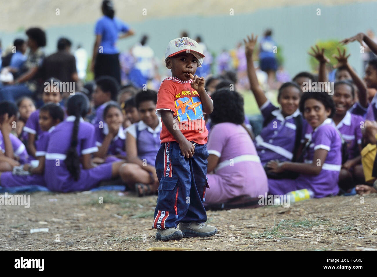 Schoolchildren at Churchill Park. Lautoka. Fiji. Pacific. Stock Photo