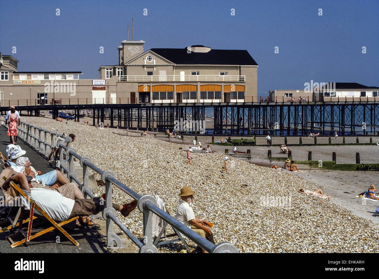 Bognor Regis pier and seafront. West Sussex. UK 1980's Stock Photo